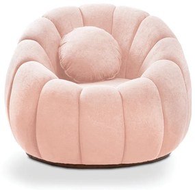 Poltrona Decorativa Orgânica Giratória Cloud Bouclê E03 - D'Rossi - Rose