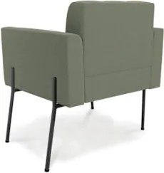 Poltrona Para Sala Pé Metal Preto Kit 2 Ana Bouclé Menta - Ibiza