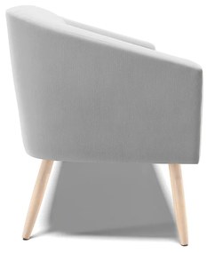 Namoradeira 02 Lugares Stella Suede Pés Palito Natural - D'Rossi - Cinza