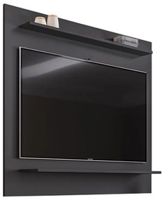 Painel para TV Suspenso 50 Pol 120cm 2 Prateleiras Mercy M12 D'Rossi - Preto