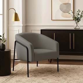 Poltrona Sala Industrial Alta Preto Stella Suede D03 - D'Rossi - Grafite