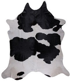Tapete de Pele Bovina Natural Preto e Branco