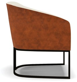 Poltrona Decorativa Industrial Preto Kit 2 Stella Nozes/Linho Bege D03 - D'Rossi
