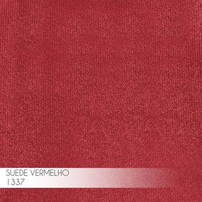 Puff Decorativo Base Bronze Elsa Suede Vermelho G41 - Gran Belo