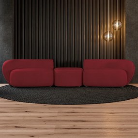 Sofá Versátil Sala de Estar Egito 382cm Modulado Veludo Bordô G52 - Gran Belo