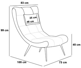 Kit 2 Poltronas Decorativas Sala de Estar Pés Palito Letty PU Branco G19 - Gran Belo