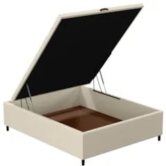 Base para Cama Box Baú Casal 138x188cm Hit Z04 Sintético Bege - Mpozen