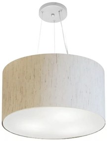 Lustre Pendente Cilíndrico Md-4187 Cúpula em Tecido 45x30cm Linho Bege - Bivolt