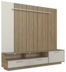 Estante Painel TV 75 Pol com LED 200cm Dolphin Mel/Arenas A05 - Mpozen