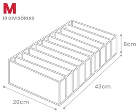 Kit Com 3 Organizadores de Gaveta Invisíveis M - 10 nichos
