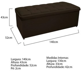 Calçadeira Copenhague 140 cm Casal Corano Marrom - ADJ Decor