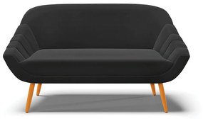 Namoradeira 02 Lugares Giovana Suede Pés Palito Castanho - D'Rossi - Preto