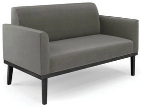 Poltrona Namoradeira Decorativa Isabella Pés Fixo em Madeira Preto Suede Grafite G19 - Gran Belo