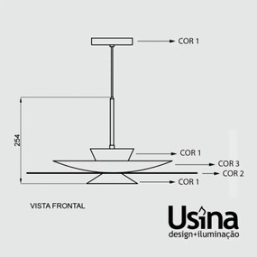 Pendente Tule Ø50X25,4Cm 1Xmr16 - Usina 25121/50 (BT - Branco Texturizado, Igual a Cor 1)