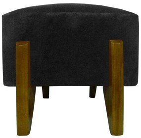 Banquinho Acolchoado Evo Retangular Peach Veludo em Várias Cores - Preto