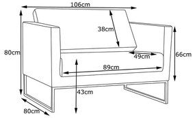 Poltrona Decorativa Julia 106cm PU Sintético Bege Claro G15 - Gran Belo