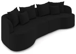 Sofá 3 Lugares 230cm Orgânico Quito Z08 Veludo Preto - Mpozenato