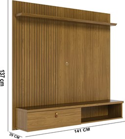 Painel TV 55 Pol 141cm Bancada Suspensa para Sala Seluna Cumaru M20 - D'Rossi