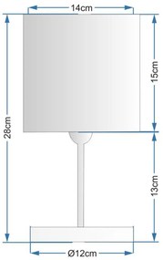 Abajures quadrados md-2008br cúpula tecido branco