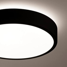 Plafon Luna Redondo Ø42X7Cm Led 32W Bivolt - Usina 19660/42 (PT - Preto Texturizado, 3000k)