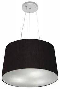 Lustre Pendente Cone Md-4153 Cúpula em Tecido 30/45x40cm Preto - Bivolt