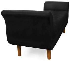 Recamier Olinda Suede 160 cm Pés Chanfrado Castanhos - D'Rossi - Preto