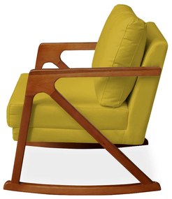 Poltrona Mona Amber Balanço Veludo Amarelo