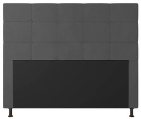 Cabeceira Stambul Para Cama Box Casal 140 cm Suede - D'Rossi - Grafite