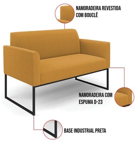 Namoradeira e Poltrona Industrial Preto Marisa Bouclê D03 - D'Rossi - Mostarda