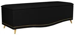 Calçadeira Baú King 195cm com Tachas Imperial J02 Sintético Preto - Mp