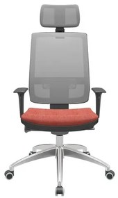 Cadeira Office Brizza Tela Cinza Com Encosto Assento Concept Rose Autocompensador 126cm - 63197 Sun House