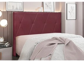 Cabeceira Cama Box Solteiro 90 cm Aquilla Veludo S04 - D'Rossi - Vinho