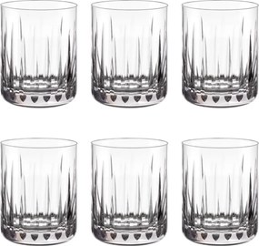 Jogo 6 Copos de Cristal Lapidado 66 P/ Whisky Incolor
