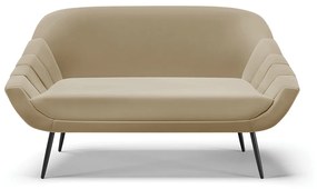 Namoradeira 02 Lugares Giovana Suede Marrom Rato Pés Palito de Ferro - D'Rossi