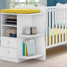 Berço Cômoda com Cantoneira Brilhar Q01 - ADJ Decor