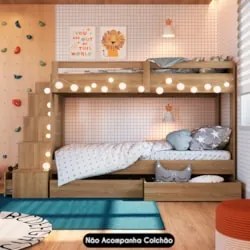 Beliche Infantil Com Escada e 4 Gavetas Infix C06 Aveiro - Mpozenato
