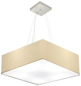 Lustre Pendente Quadrado Md-4198 Cúpula em Tecido 15/60x60cm Algodão Crú - Bivolt