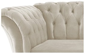 Poltrona Decorativa Chesterfield Sofia Suede Bege- ADJ Decor