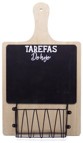 Porta Objeto de Madeira Tábua Tarefa de Hoje 40x24x8 cm - D'Rossi
