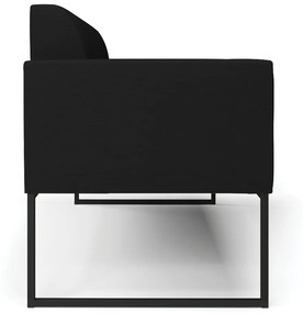 Sofá Namoradeira Base Industrial Preto Marisa Linho Preto A79 D03 - D'Rossi
