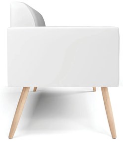 Sofá Namoradeira Pés Palito Natural Marisa Corano Branco D03 - D'Rossi