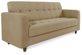 Sofá 03 Lugares Arezzo Suede Pés Chanfrado Tabaco - D'Rossi - Marrom Rato