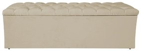 Calçadeira Estofada Liverpool 140 cm Casal Corano Bege - ADJ Decor