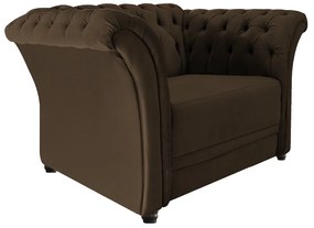 Poltrona Decorativa Chesterfield Sofia Suede Marrom - ADJ Decor