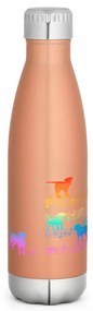 Garrafa Térmica Inox Brilhante 510 ml Cachorro Musical Arco Iris - Dourado