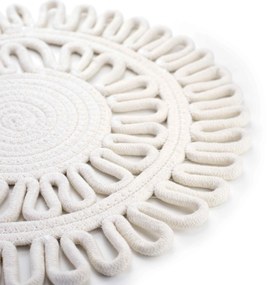 Centro de Mesa Em Corda Redondo Branco 38 Cm - D'Rossi