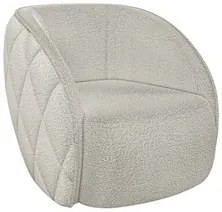 Poltrona Decorativa para Sala 90cm Tressê Zion M22 Boucle Branco - Mpo