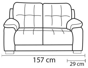 Sofá de Couro 2 lugares Enrico M06 Cor Marrom 492 - ADJ DECOR