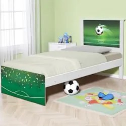 Cama Solteiro Infantil Para Colchão 188x88cm Futebol K06 - Mpozenato