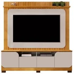 Estante Painel Para TV 65 Pol 182cm Ripado Vanie D04 Bali/Cedro - Mpoz